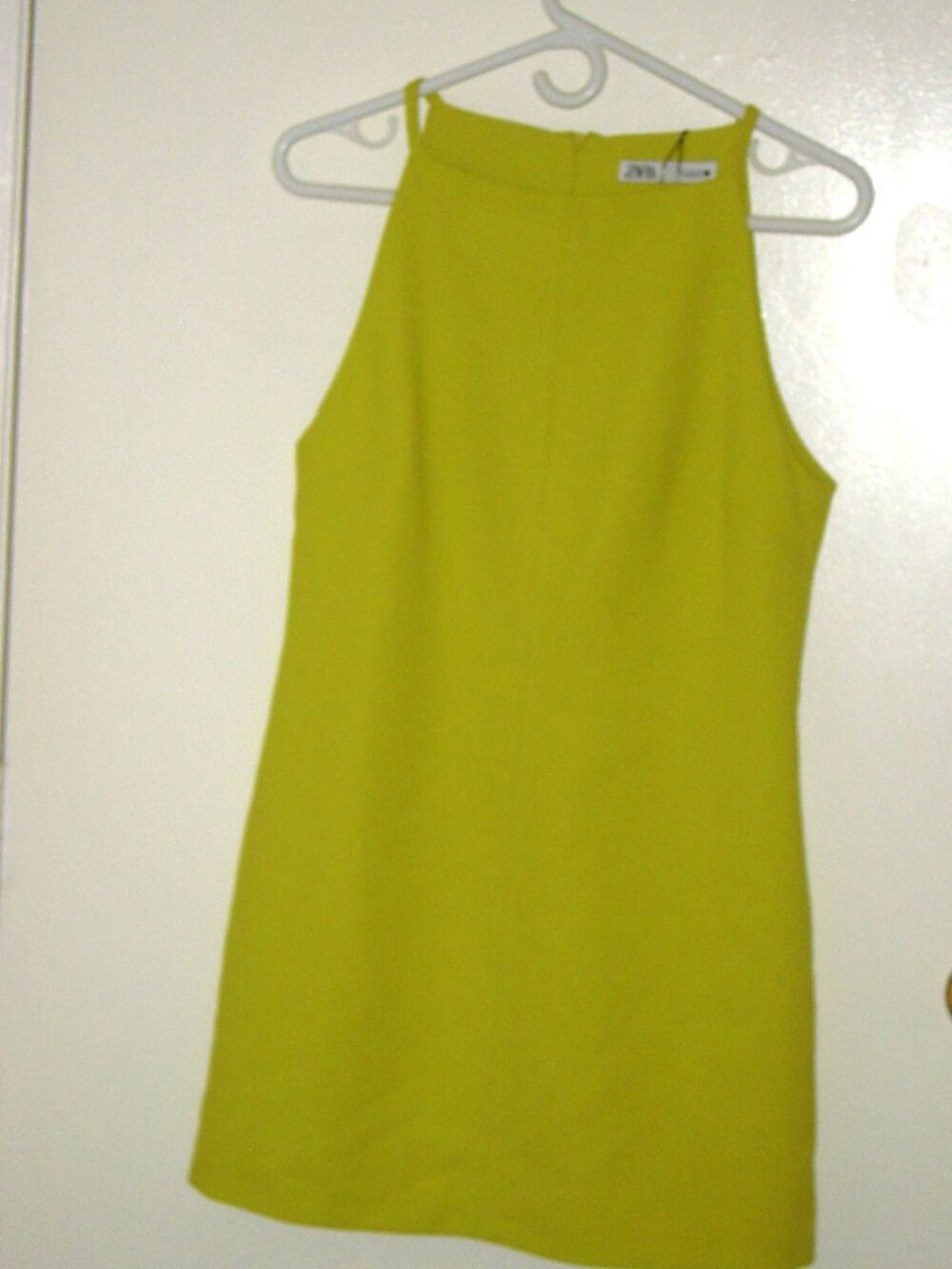Lime Neon Green Sleeveless Mini Dress Size MEDIUM Zara NWT